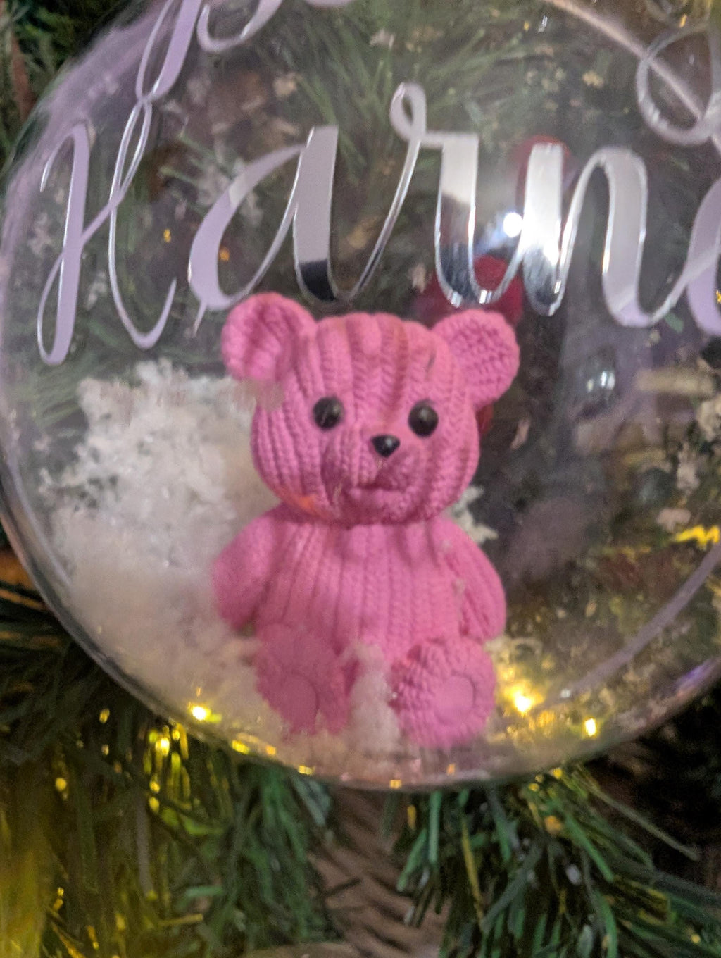 Personalised Bear Bauble, 1st Christmas Bauble, Personalised Decoration, Baby First Christmas Gift, Bear Christmas Bauble, Bear Bauble Gift