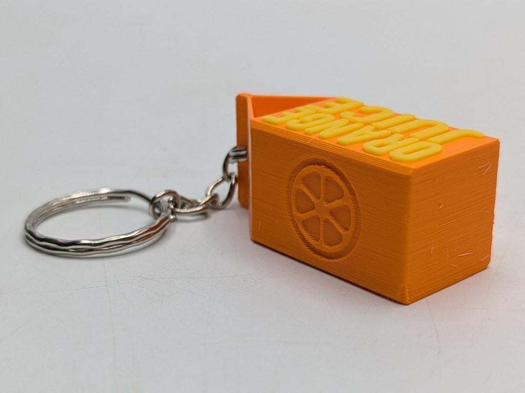 Orange Juice Keyring, Orange Juice Lover Gift, Food Keyring Gift, Orange Juice Carton Keychain, Orange Juice Novelty Gift, Fruit Keyring