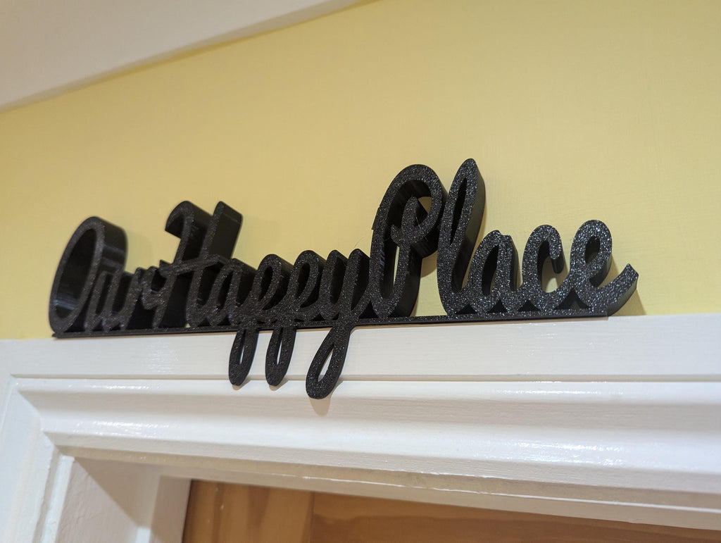 Our Happy Place Door Sign, Plaque for Home, Custom Door Sign, Door Topper, Happy Place Label Sign, Above Door Sign, Our Happy Place Home