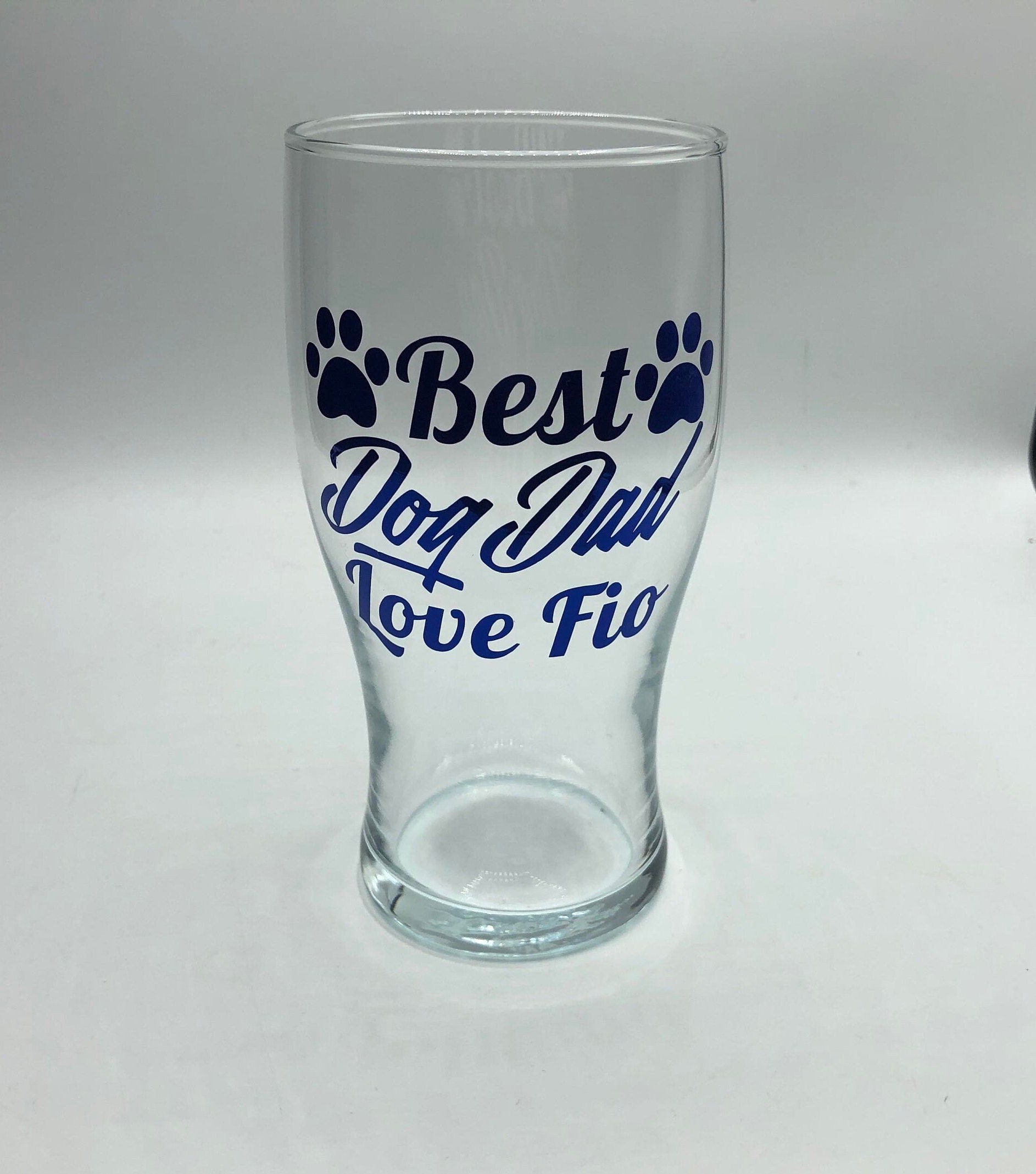 Personalised Dog Dad Glass, Father's Day Gift, Christmas Gift, Dog Dad Gift, Custom Dog Dad  Glass, Gift for Dog Owner, Dog Dad Glass Gift