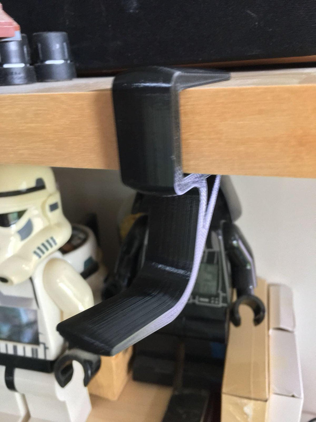 Headphone or Headset Hanger / Holder / Hook - Any Custom Shelf Size - Ikea LACK / Shelf Headphone Holder / Headphone Storage