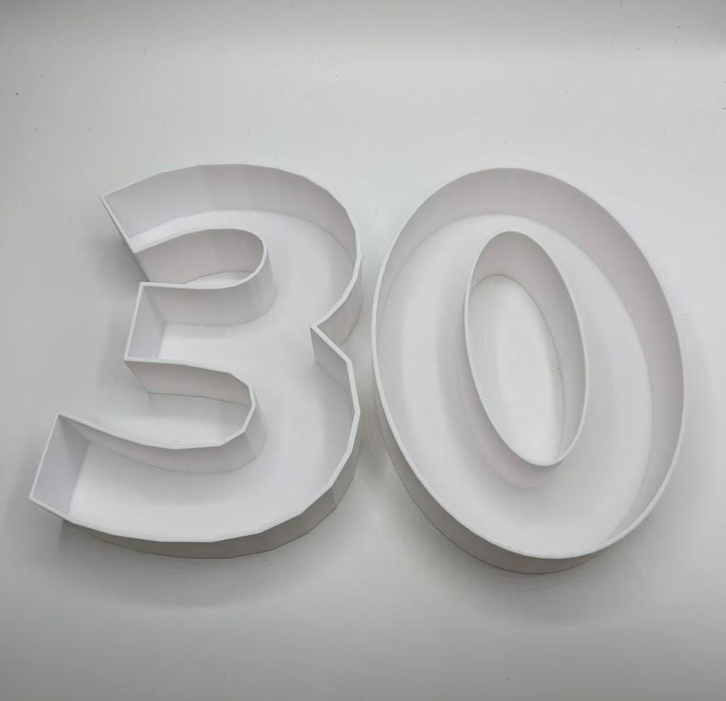 30th Birthday Cake Decoration, Large Numbers (8.5") for Sweet filling Birthday Cake Alternative, Birthday Party Display, 30th Birthday Decor
