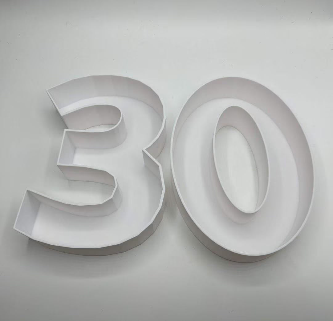 30th Birthday Cake Decoration, Large Numbers (8.5") for Sweet filling Birthday Cake Alternative, Birthday Party Display, 30th Birthday Decor