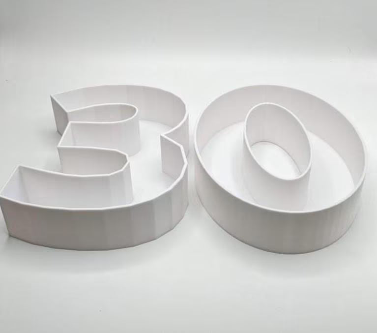 30th Birthday Cake Decoration, Large Numbers (8.5") for Sweet filling Birthday Cake Alternative, Birthday Party Display, 30th Birthday Decor