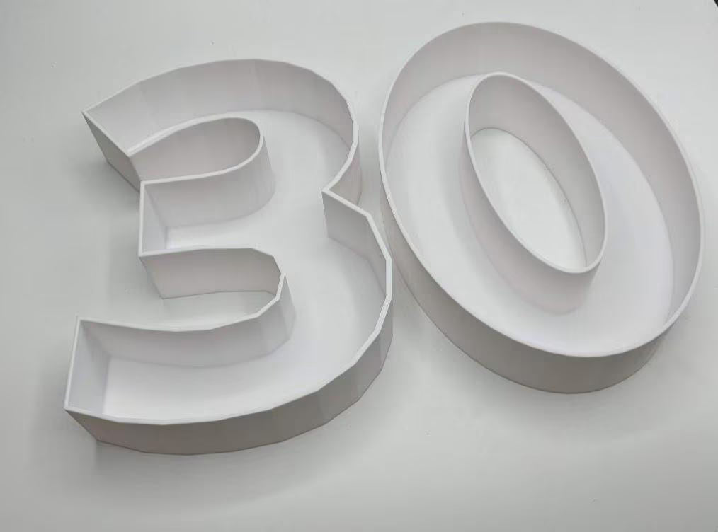 30th Birthday Cake Decoration, Large Numbers (8.5") for Sweet filling Birthday Cake Alternative, Birthday Party Display, 30th Birthday Decor