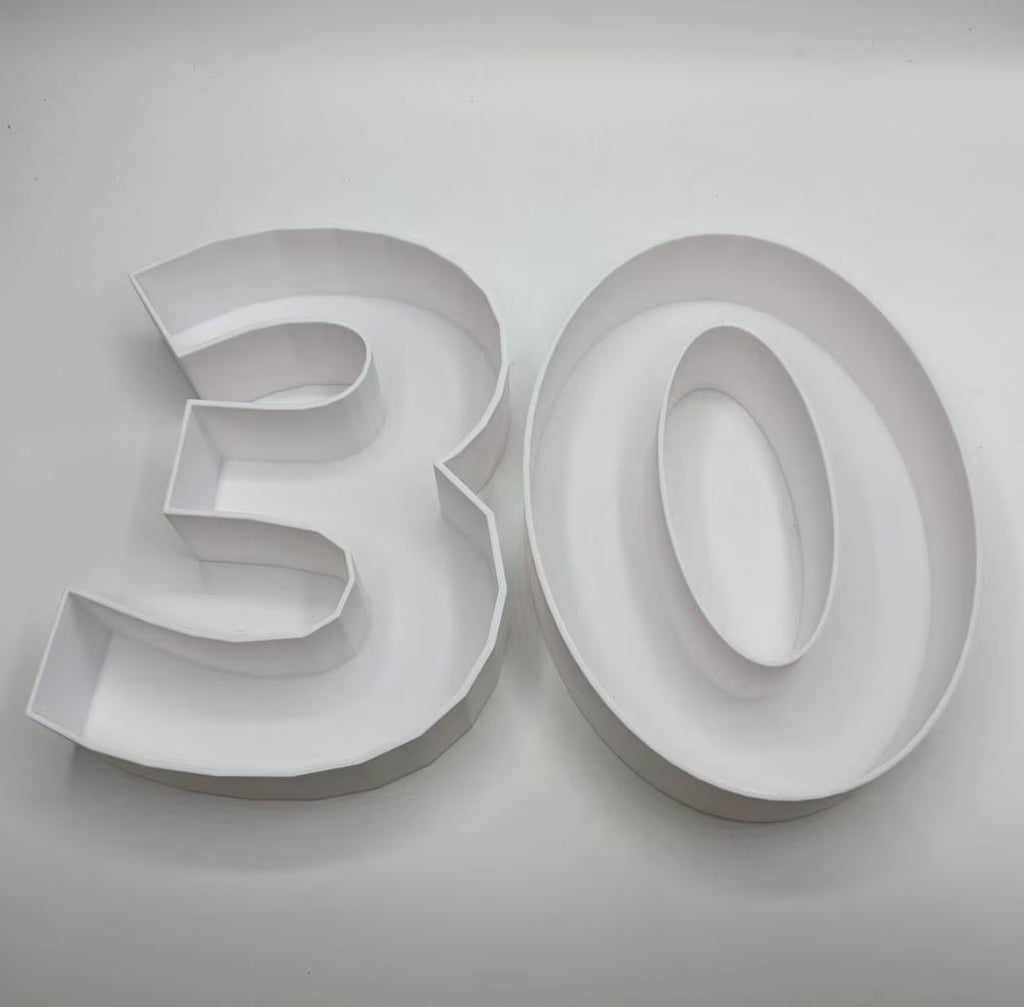 30th Birthday Cake Decoration, Large Numbers (8.5") for Sweet filling Birthday Cake Alternative, Birthday Party Display, 30th Birthday Decor