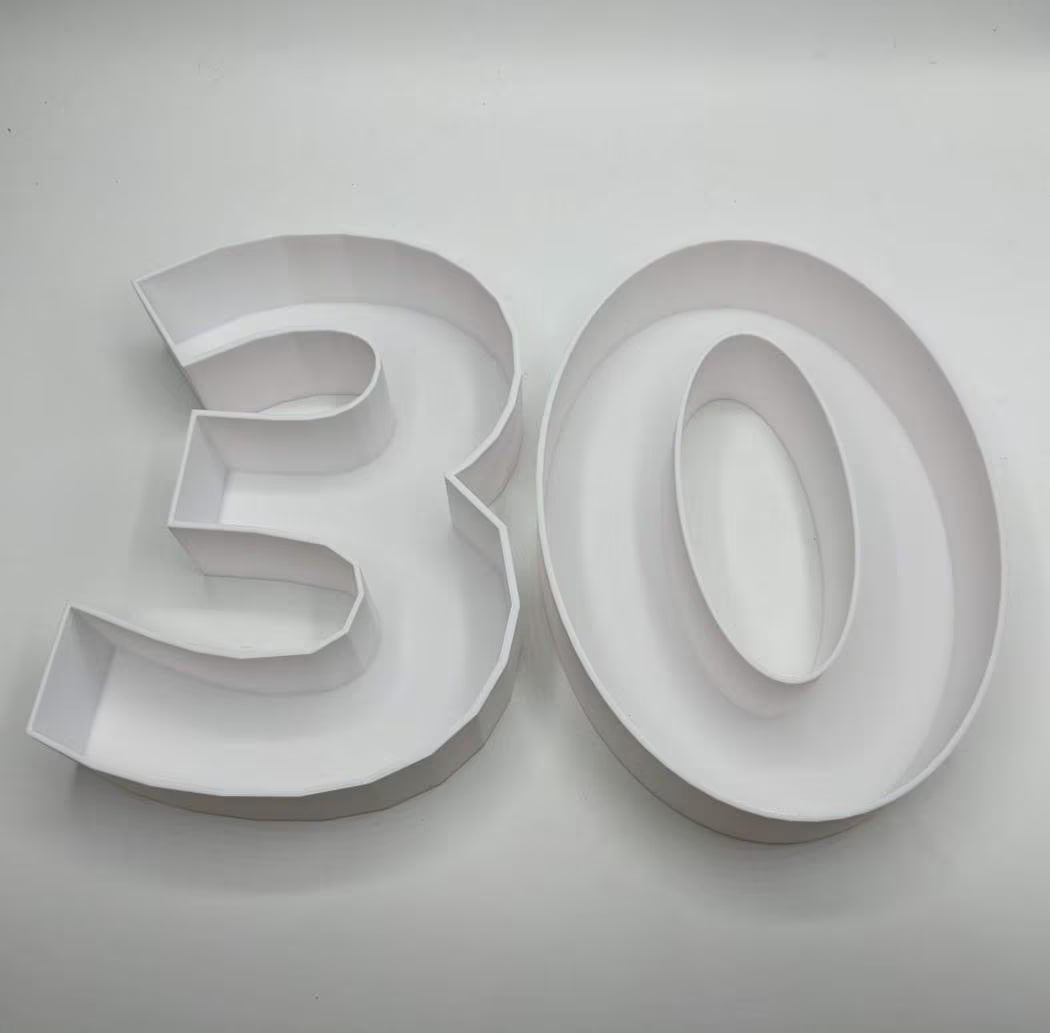 30th Birthday Cake Decoration, Large Numbers (8.5") for Sweet filling Birthday Cake Alternative, Birthday Party Display, 30th Birthday Decor