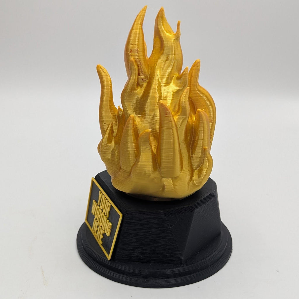 Personalised Fire Trophy, Fire Shape Gift, Fire Award Gift, Fire Fighter Trophy, Custom Trophy Gift, On Fire Trophy, On Fire Award Gift