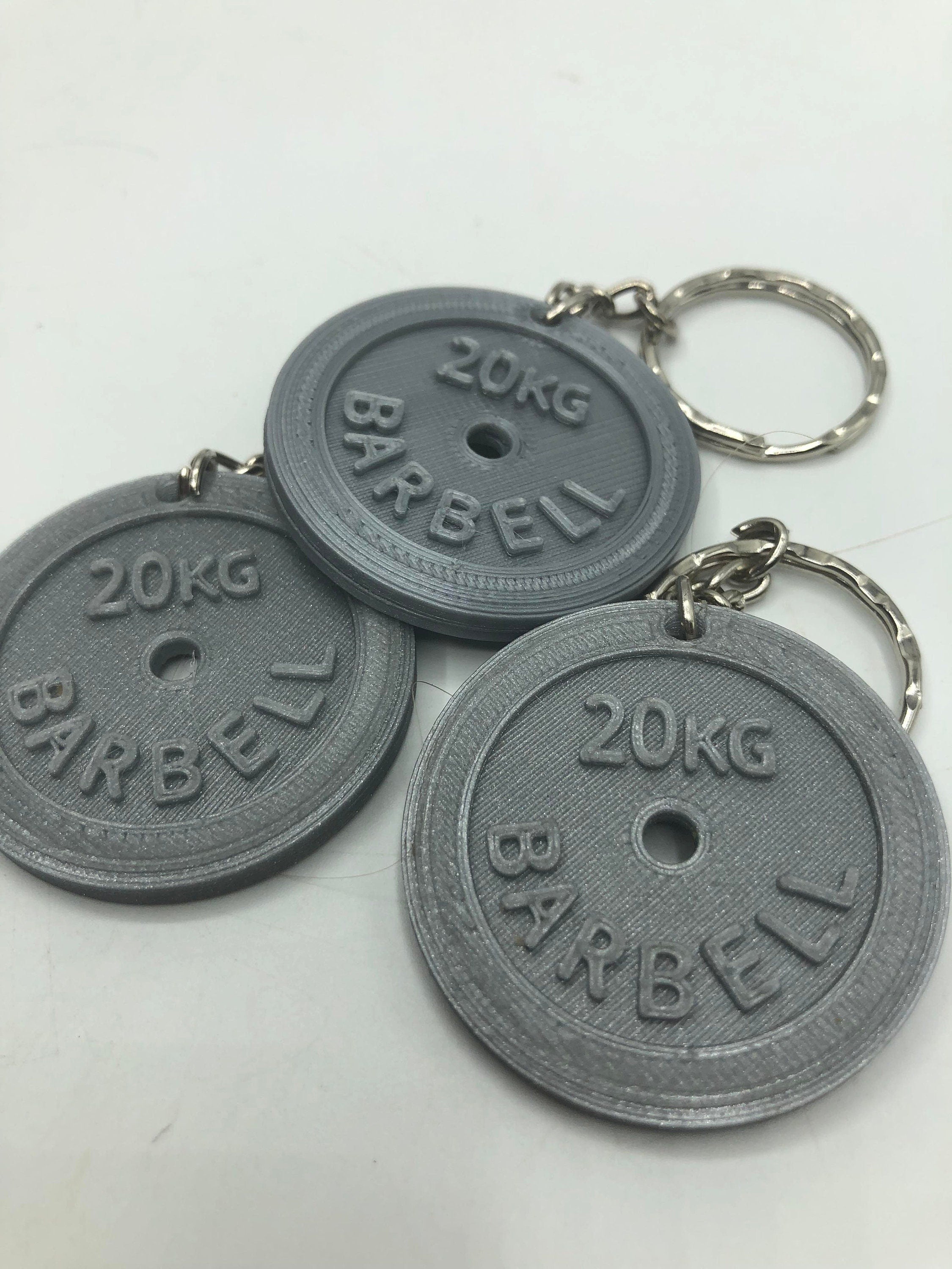 Weight Lifting Plate Keyring / Bag Tag in the shape of 20kg Barbell Weight Plate / Gift for Bodybuilders / Weight Lifter / Gym keyring