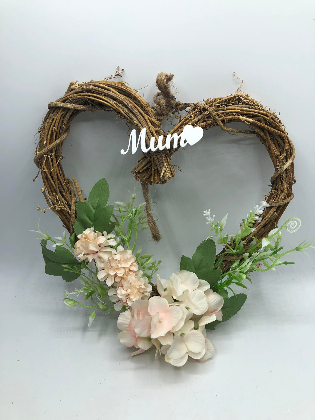 Heart Wreath Hanging Decoration, Beautiful Flower Heart Decoration, Heart Wreath, Carnation & Peony Flowers, Gift for Her, Gift for Friend