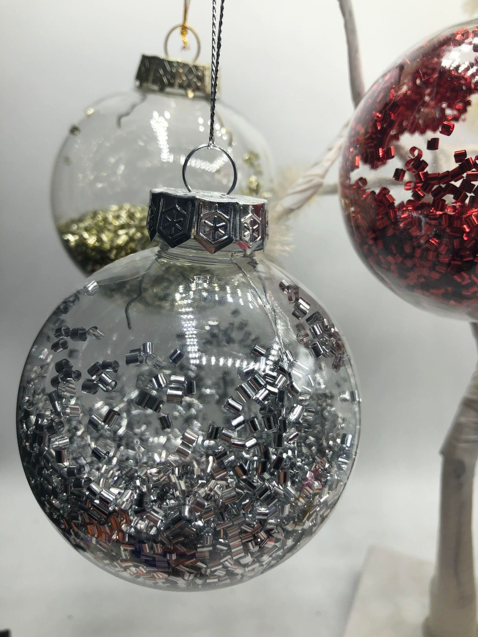 Personalised Glitter Bauble, Name & Date Bauble, Personalised Bauble, Tree Personalised Decor, Personalised Christmas Gift, First Christmas