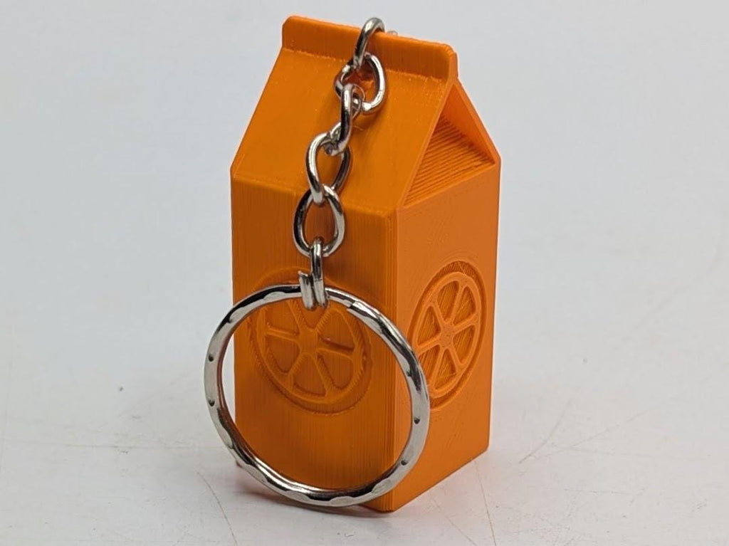 Orange Juice Keyring, Orange Juice Lover Gift, Food Keyring Gift, Orange Juice Carton Keychain, Orange Juice Novelty Gift, Fruit Keyring