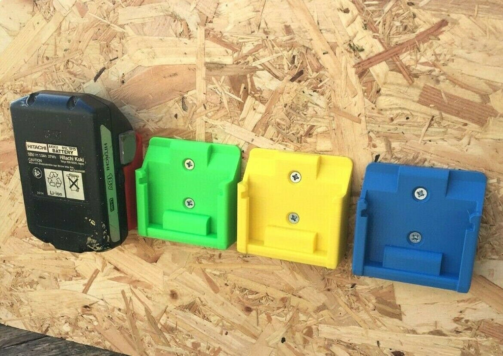 Battery Wall Mount for Hikoki / Hitachi 18v Batteries / Undershelf Mount x1 / Battery Storage Mount