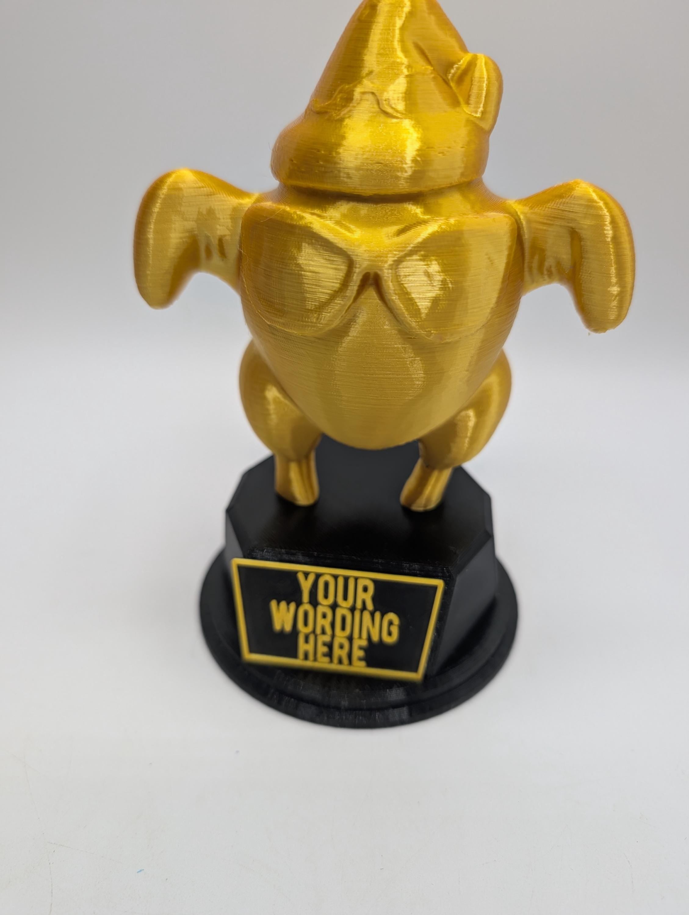 Personalised Christmas Turkey Trophy, Christmas Turkey With Hat & Sunglasses, Custom Trophy, Biggest Turkey Award, Office Turkey Award Gift