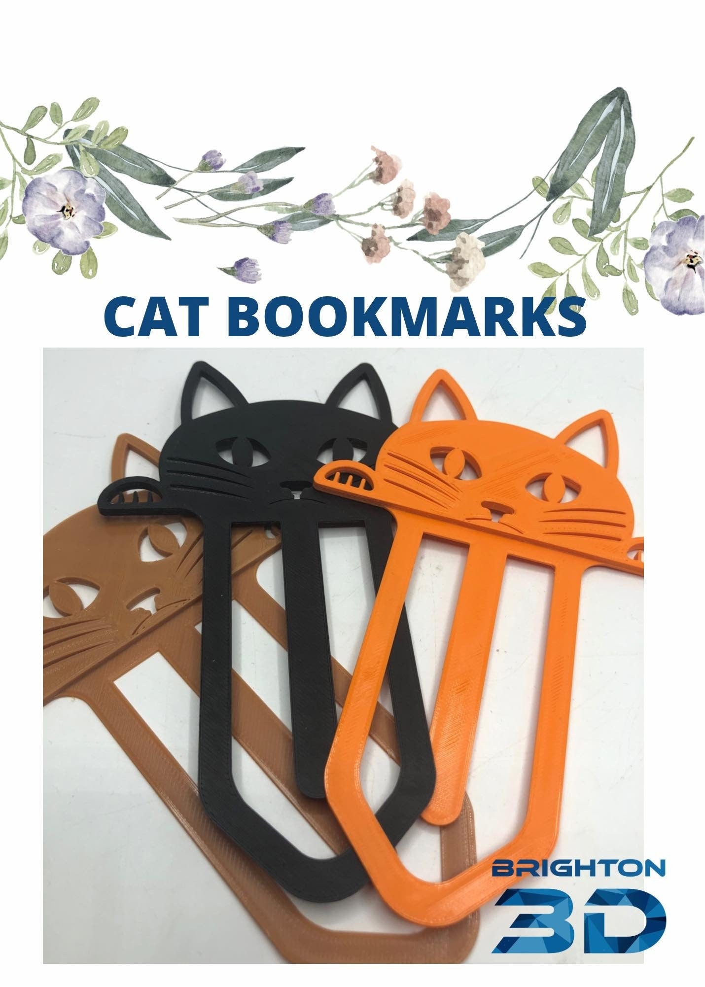 Cat Bookmark, Kitten Bookmark, Peeping Cat Bookmark, Cat Page Marker, Cat Lover Gift, Black/Ginger Cat, Under 5 Pound, Cat Stocking Filler
