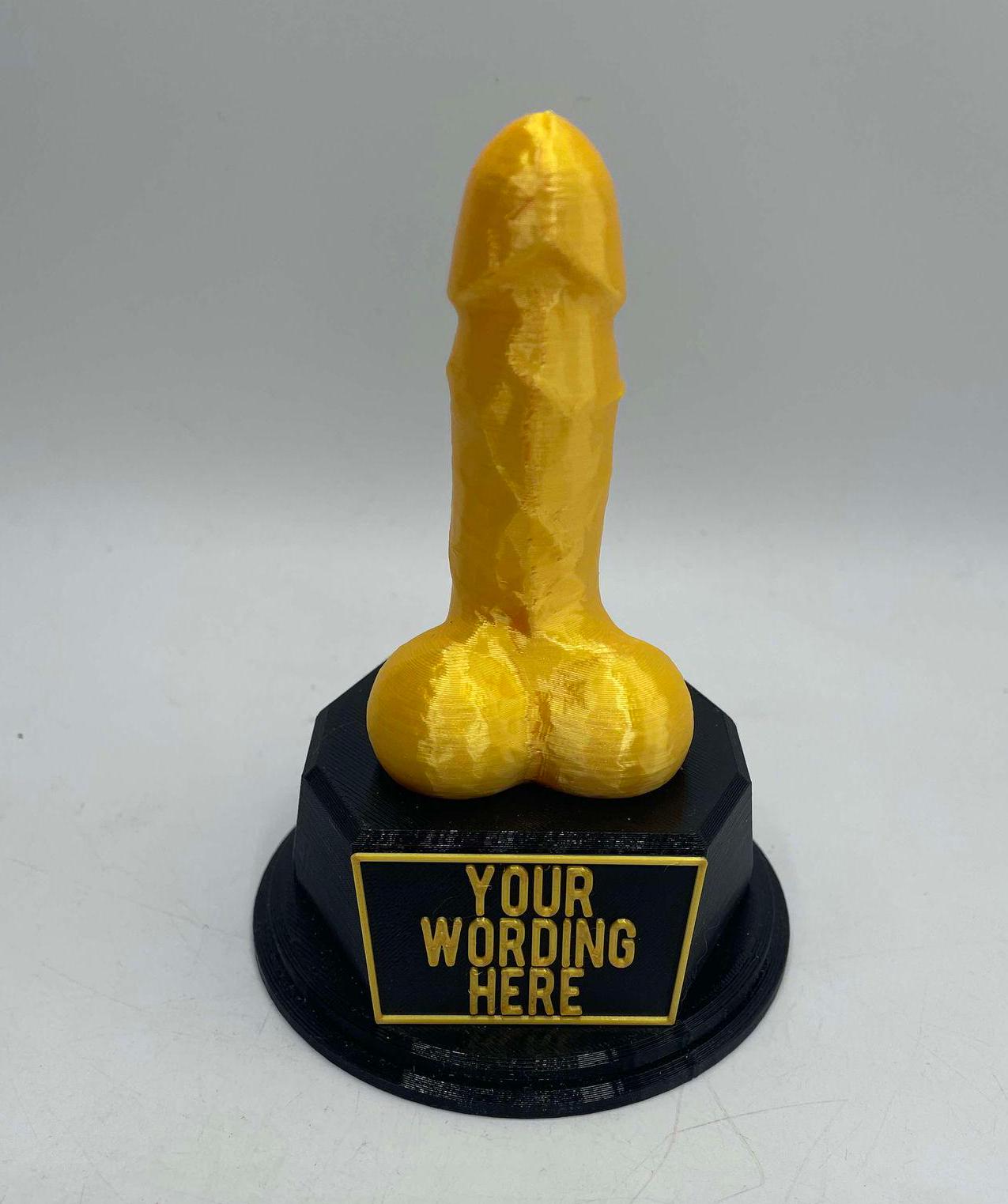 Personalised Penis Trophy, Willy Trophy, Knobhead Trophy, Dick Trophy, Penis Fun Trophy, Willy Award, Penis Award, Penis Joke Trophy, Willy