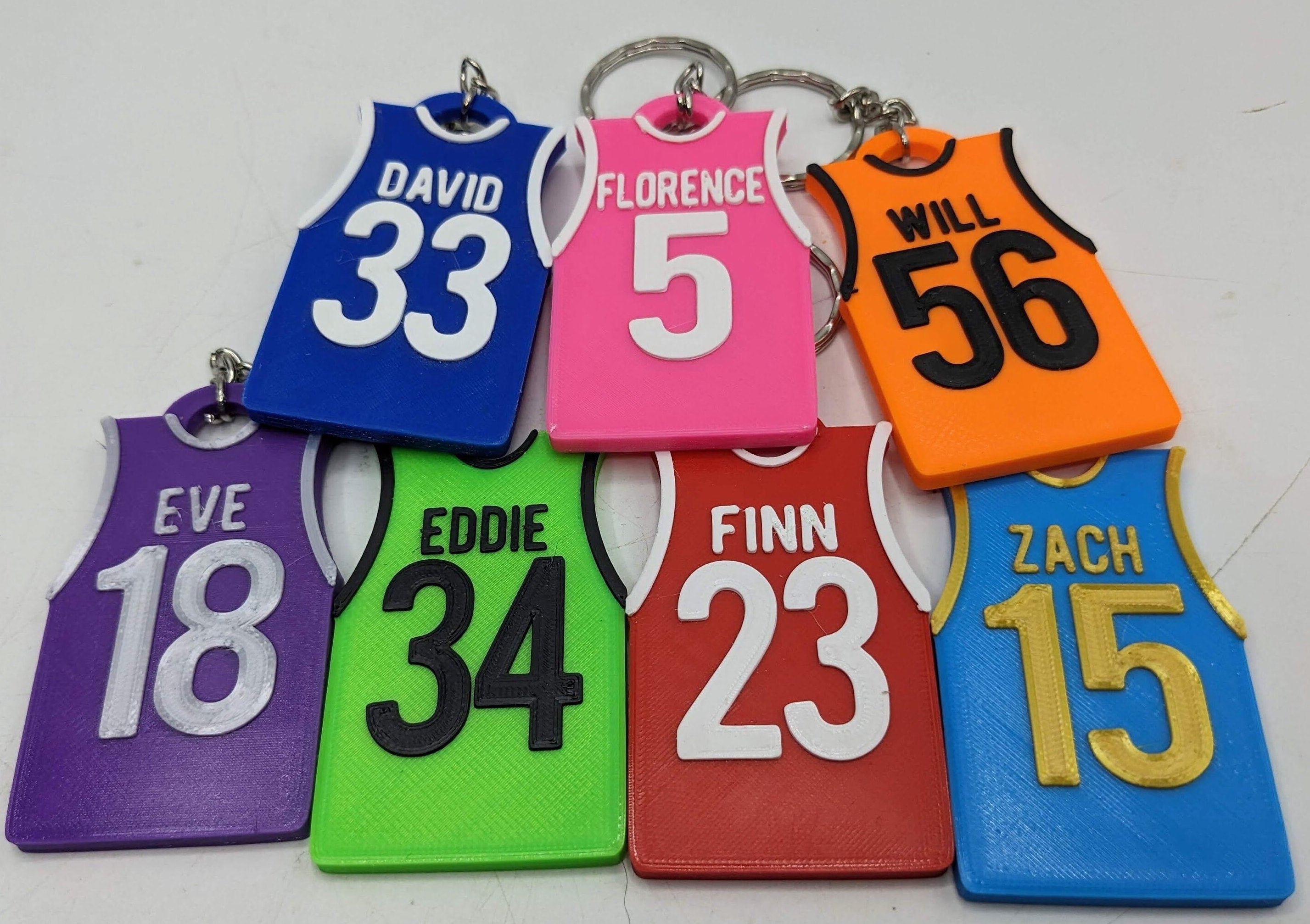 Personalised Basketball Shirt Keyring / Basketball Keyring / Basketball Party Bag Fillers / Basketball Team Bag Tags / Basketball Gift