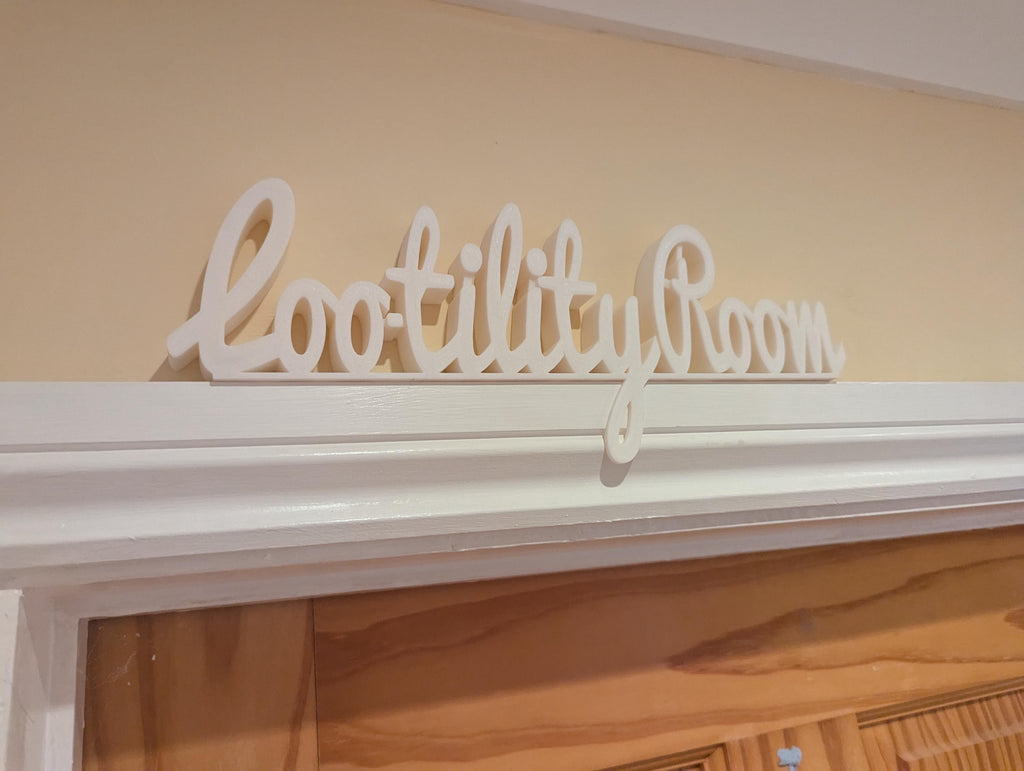 Loo-tility Room Door Sign, Laundry Room, Utility Room, Toilet Door Sign, Bathroom Door Sign, Custom Door Sign, Utility Sign, Door topper