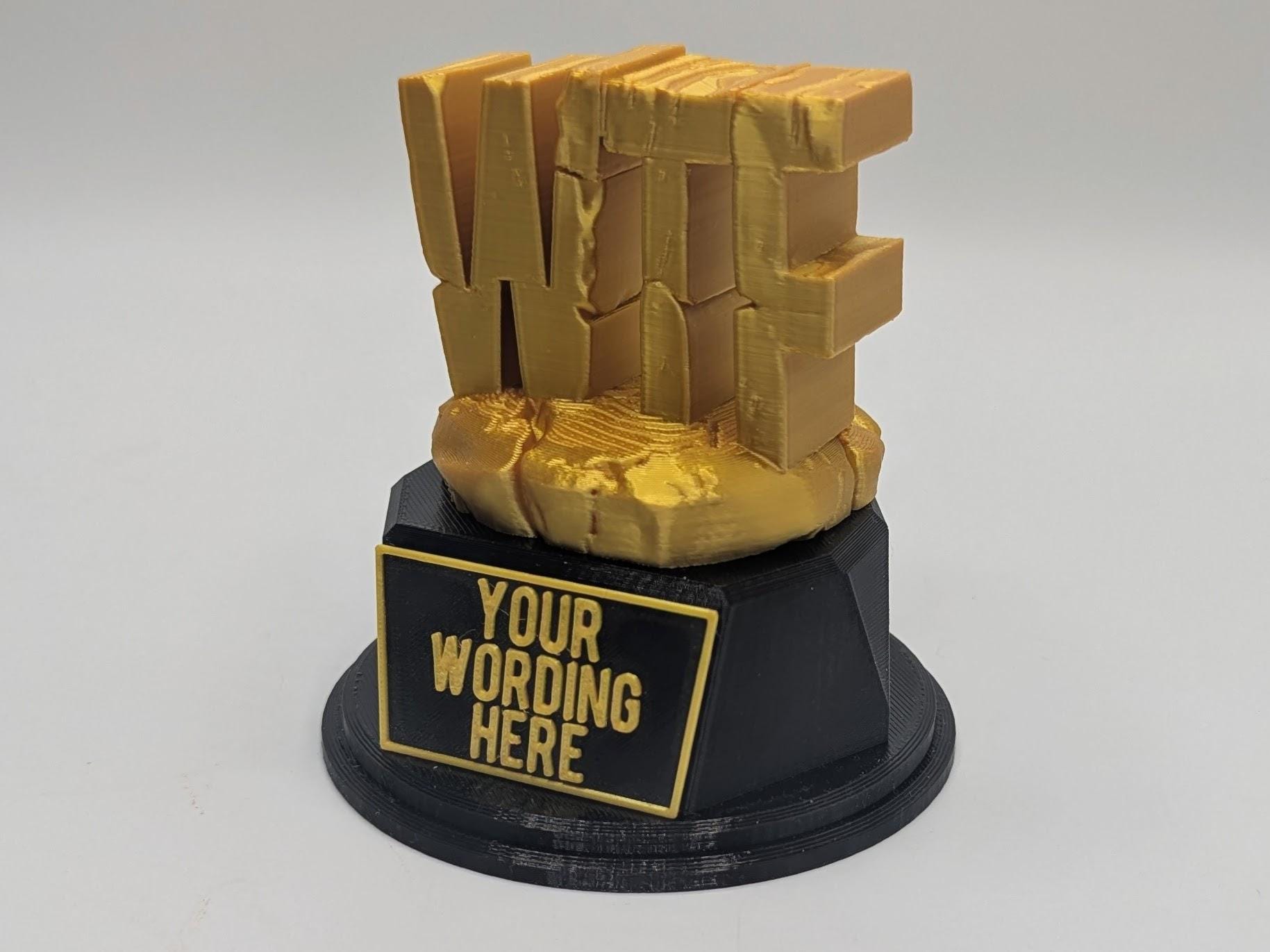 Personalised WTF Trophy, WTF Award, Custom Trophy, WTF Saying Award, Office Trophy, Funny Trophy, Sarcastic Award Trophy, Humorous Trophy