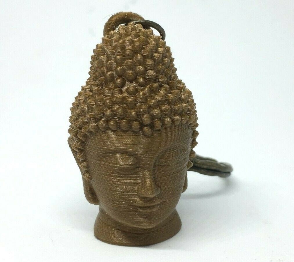Buddha / Buddhism / Buddhist Statue Head Keyring / Key Chain / Bag Tag (3D)