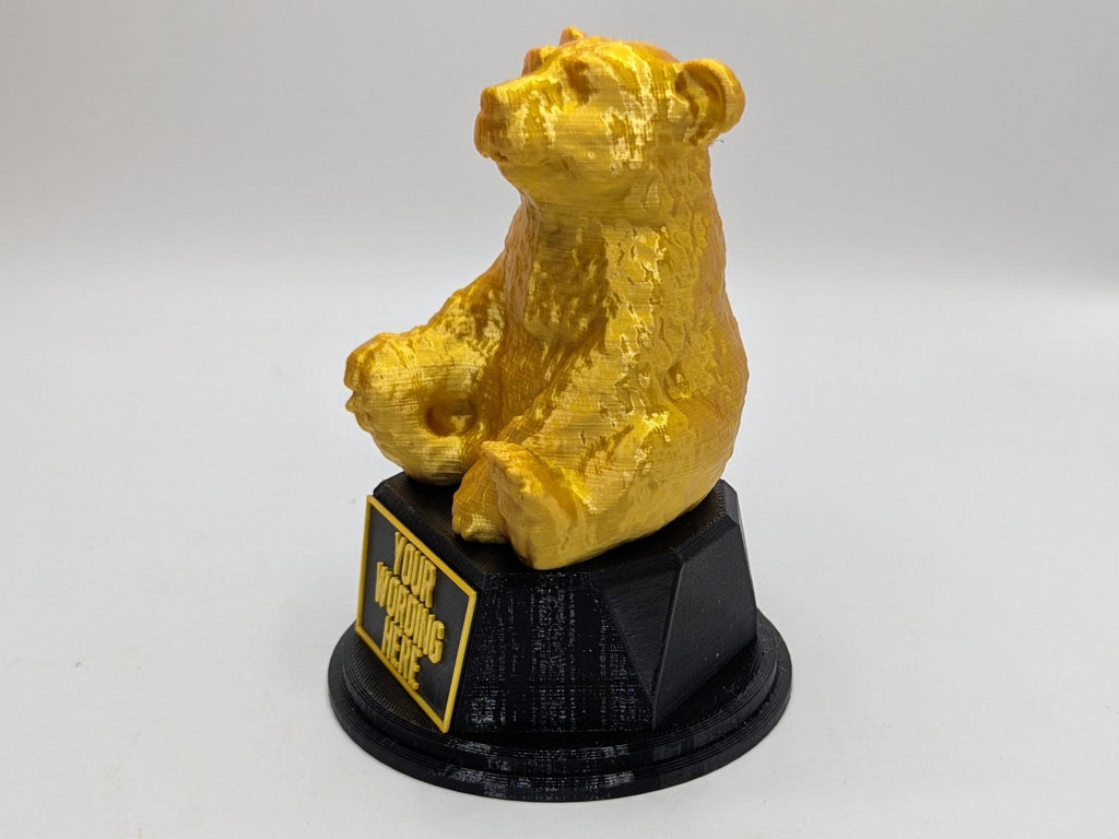 Personalised Bear Trophy, Animal Award Gift, Gift for Bear Lover, Custom Trophy Gift, Bear Award Gift, Office Trophy, Office Award Trophy
