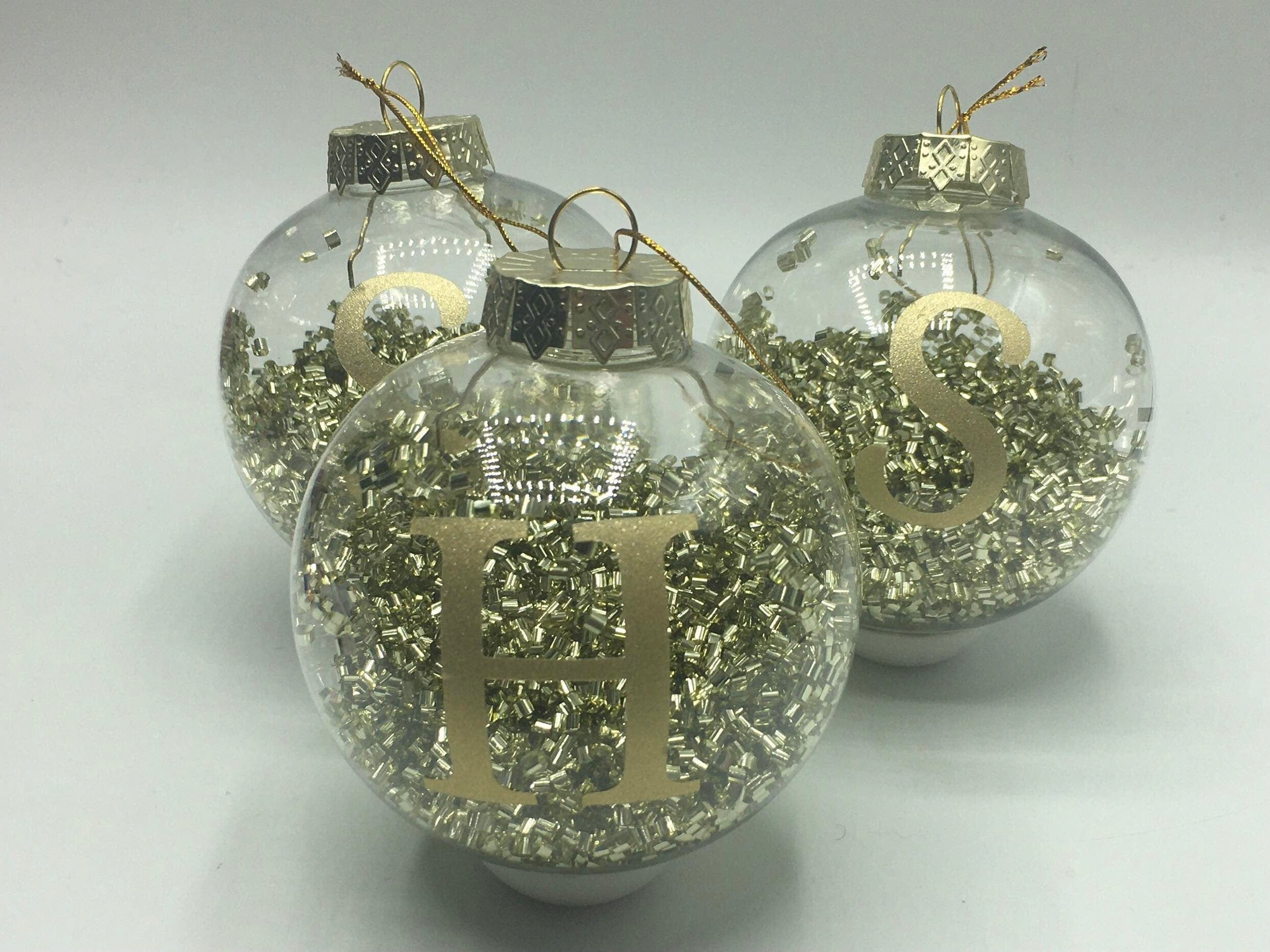 Personalised Glitter Christmas Bauble / Initial Bauble / Memorial Bauble / Tree Personalised Decoration / Personalised Christmas Ornament