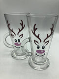 Reindeer Christmas Glass, Reindeer Hot Chocolate Mug, Reindeer Christmas Mug, Christmas Eve Box, Stocking Filler Glass, Christmas Hot Choc
