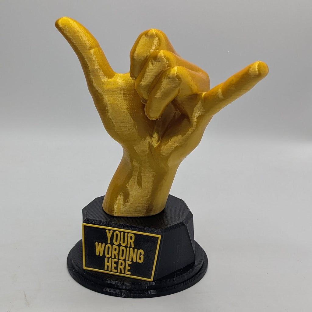 Personalised Shaka Hand Trophy, Shaka Award Gift, Custom Trophy Gift, Funny Shaka Hand Award. Trophy, Shaka Hand Gift, Shaka Hand Trophy