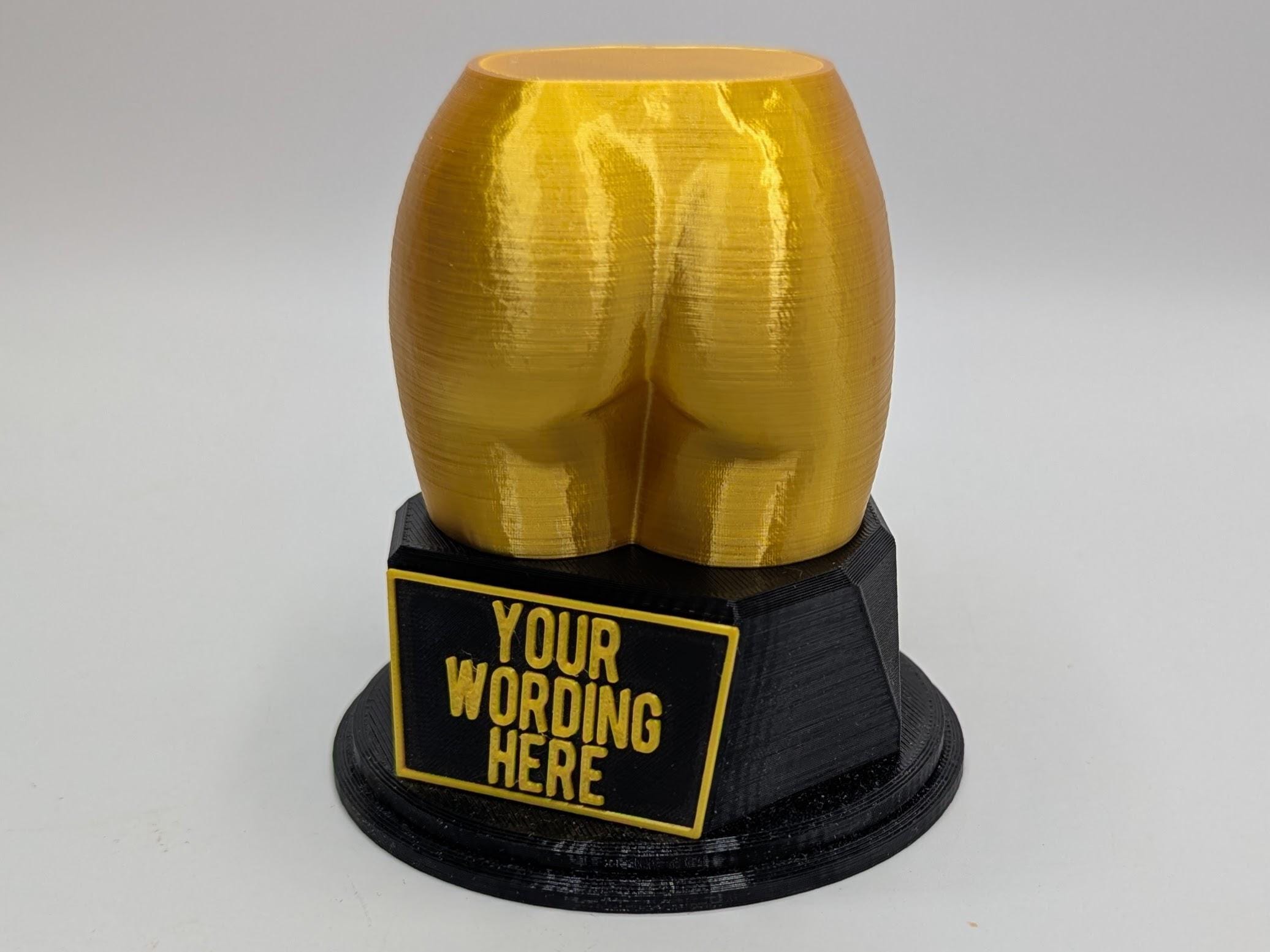 Personalised Nice Butt Trophy, Bottom Shape Gift, Bum Award Gift, Butt Trophy, Joke Bottom Award, Fun Butt Gift Award, Big Butt Award Trophy