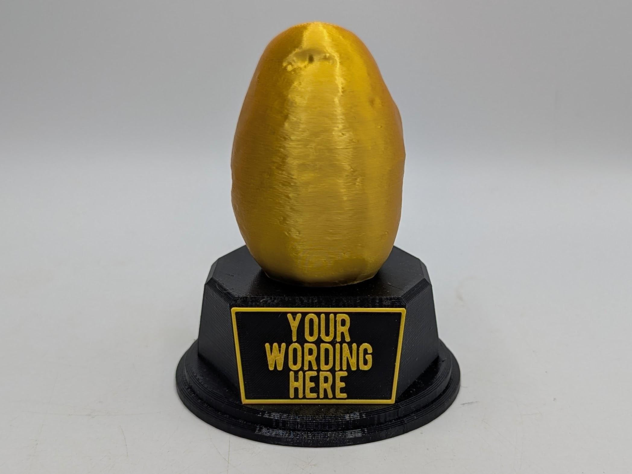 Personalised Potato Trophy, Hot Potato Trophy, Golden Potato Award, Custom Trophy, Golden Potato, Funny Trophy, Potato Gift, Office Trophy
