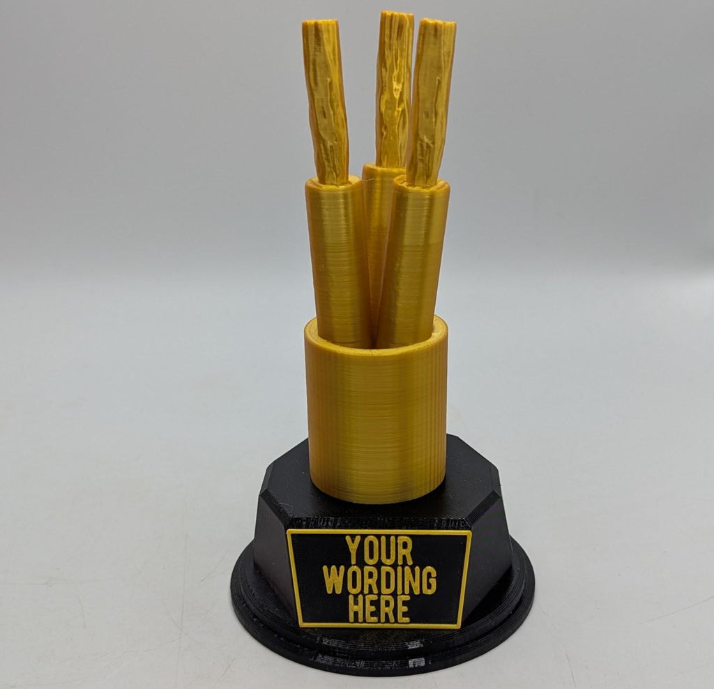 Personalised Electrician Trophy, Best Sparky Award, Best Electrician Award, Personalised Cable Trophy, New Electrician Award Gift for Sparky