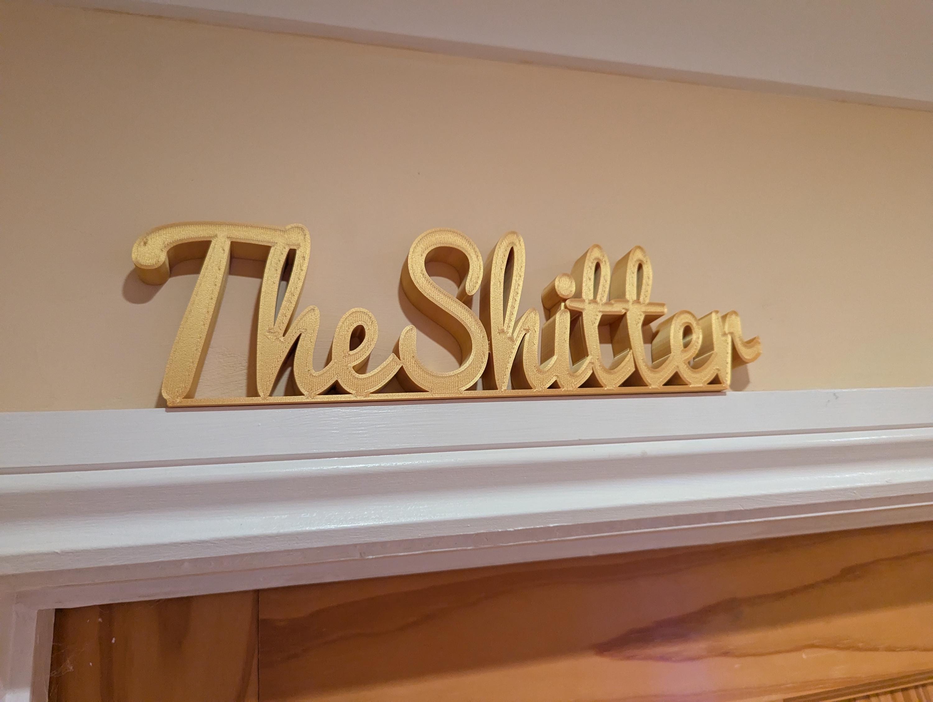 The Shitter Door Sign, The Loo Sign, Toilet WC Sign, Door Topper, Custom Door Sign, Toilet Sign, Above Door Sign, Quirky Door Sign, Shitter
