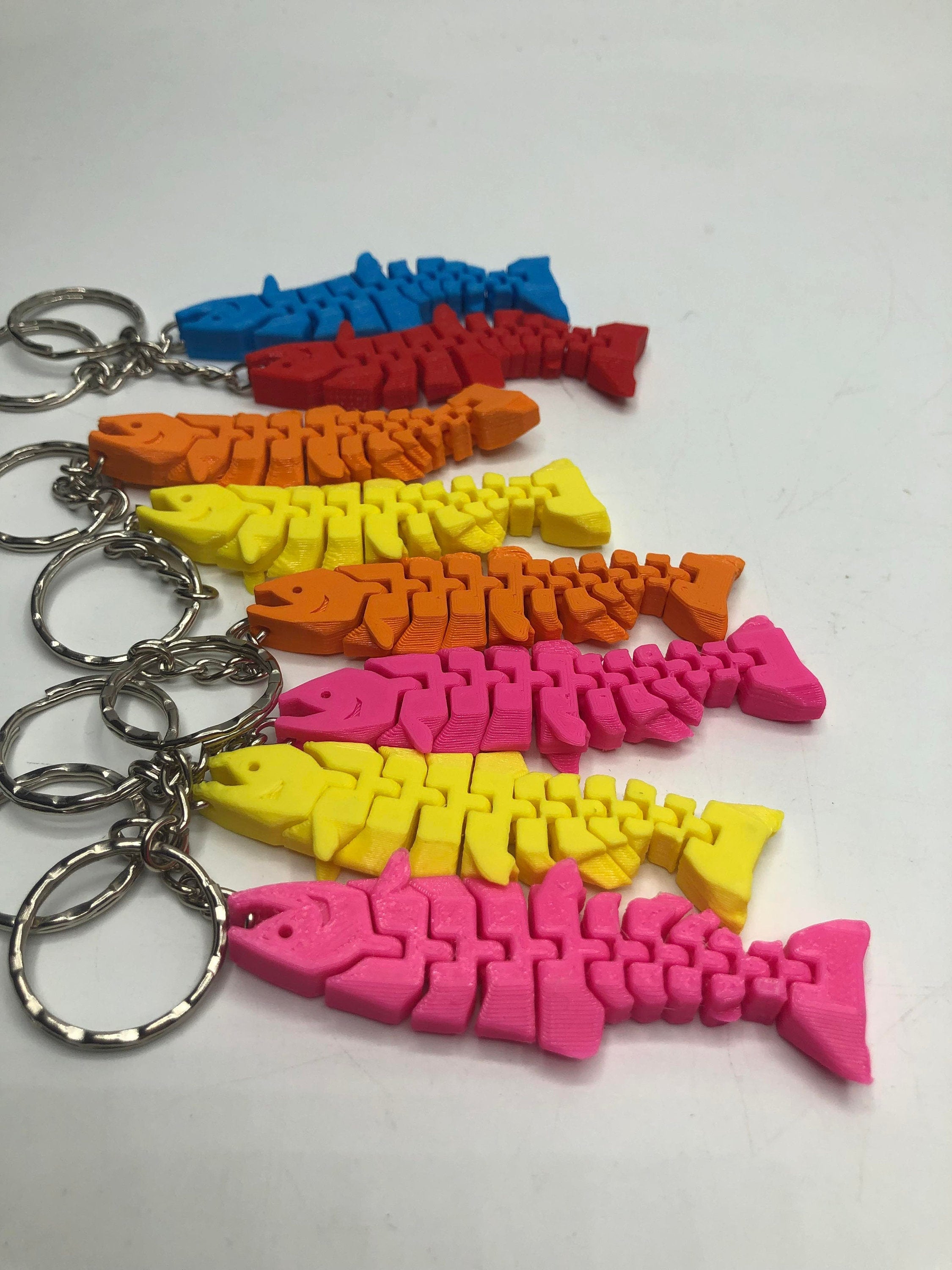 Fish Flexible Wiggly 3D Keyring / Bag Tag / Gift for Fishermen / Fishing / Anglers / Fun Fish Gift / Fish Bag Tag / Keyring / Fisherman Gift