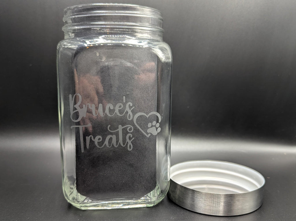 Personalised Dog Treat Jar, Etched Dog Treat Jar, New Puppy Treat Jar, Puppy Pack Treat Jar, Gift for Dog Owner, Dog Treat Storage, Dog Gift
