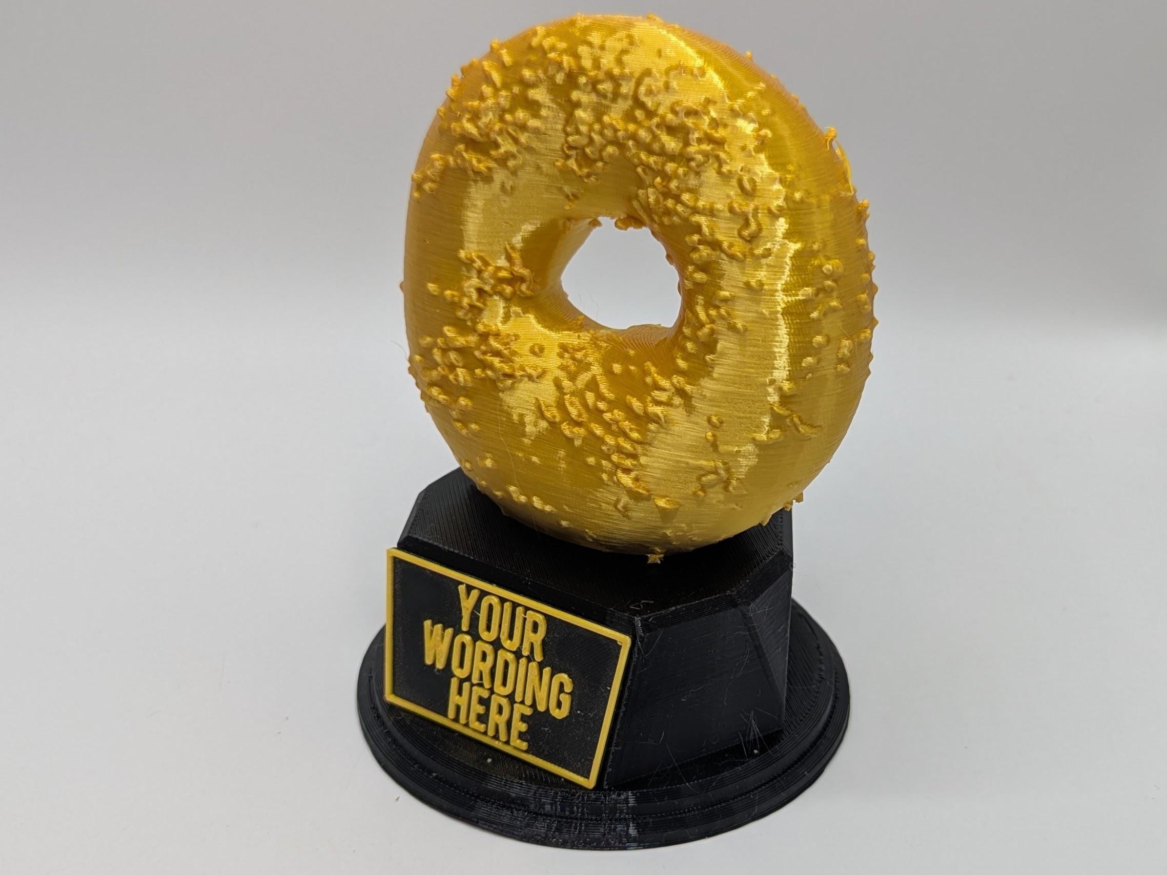 Personalised Bagel Trophy, Bagel Award, Gift for friend, Joke Award, Personalised Trophy Award, Joke Bagel Gift, Bagel Lover Award, Bagel