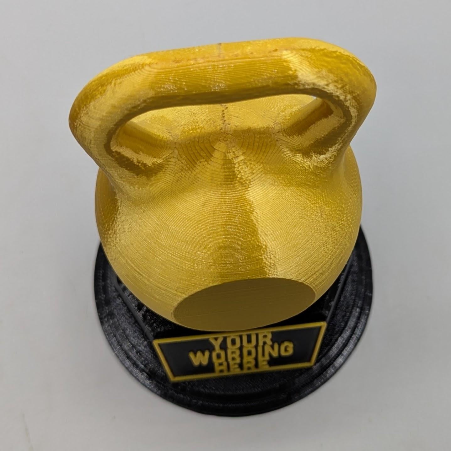 Personalised Kettle Bell Trophy, Exercise Fun Trophy, Gift for Personal Trainer, Custom Trophy Gift, Weight Bell Trophy, Bodybuilding Trophy