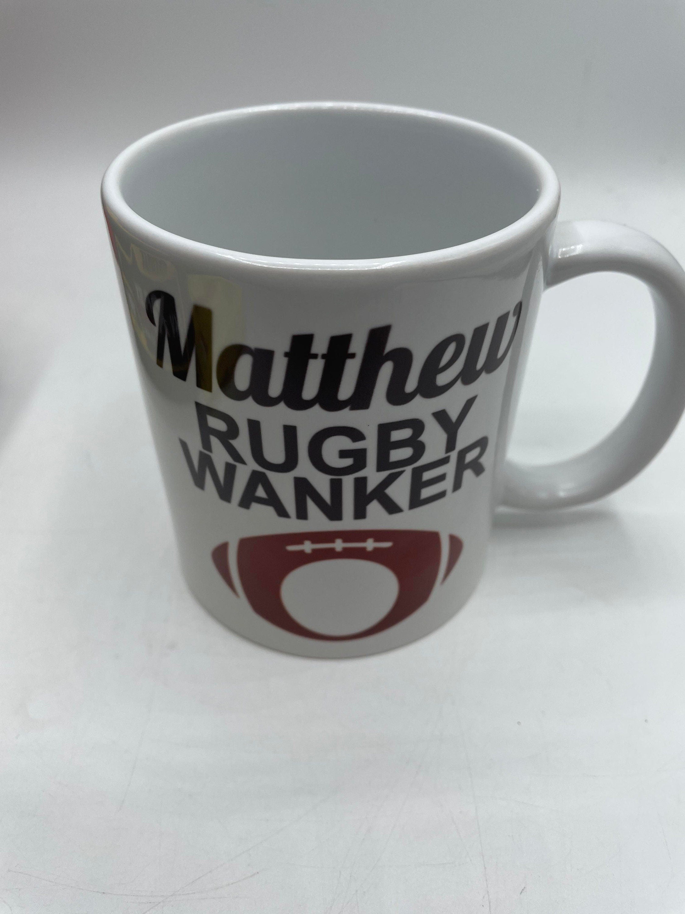 Personalised Rugby Wanker Mug / Gift for Rugby Player / Personalised Rugby Gift / Funny Rugby Mug / Joke Rugby Gift / Rugby Stocking Filler