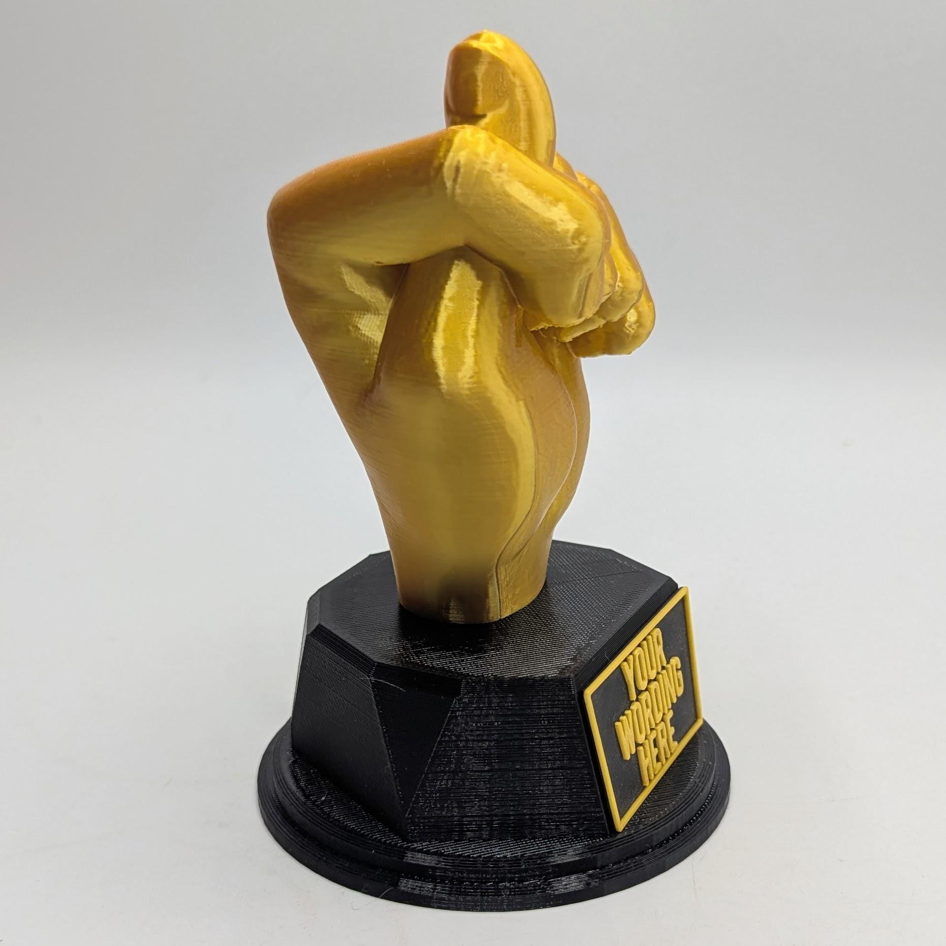 Personalised Got Your Nose Trophy, Hand Shape Gift, Got Your Nose Award, Nose Joke Gift, Custom Trophy Award, Novelty Nose Award, Gold Hand