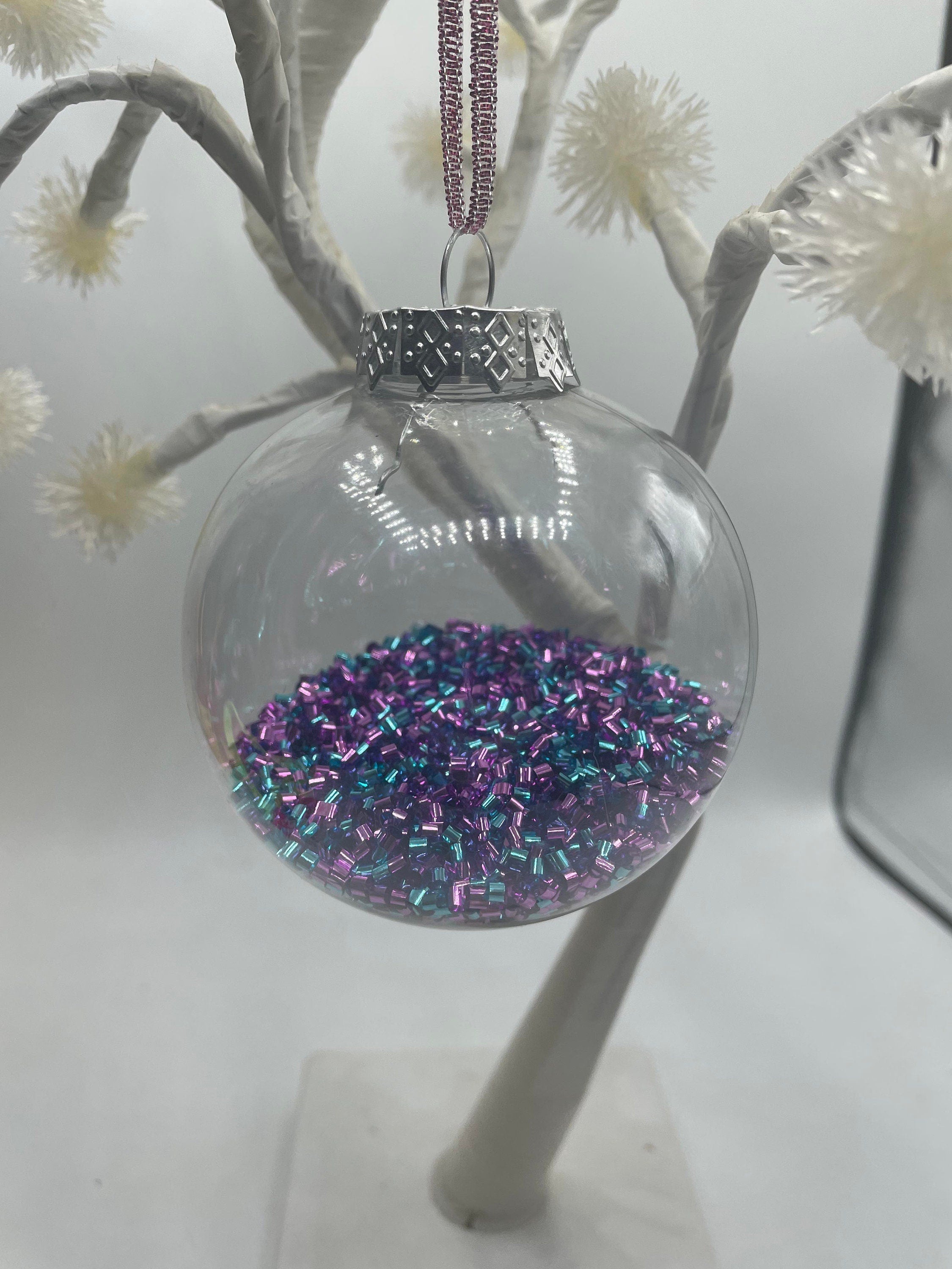 Personalised Glitter Christmas Bauble / Initial Bauble / Memorial Bauble / Tree Personalised Decoration / Personalised Christmas Ornament