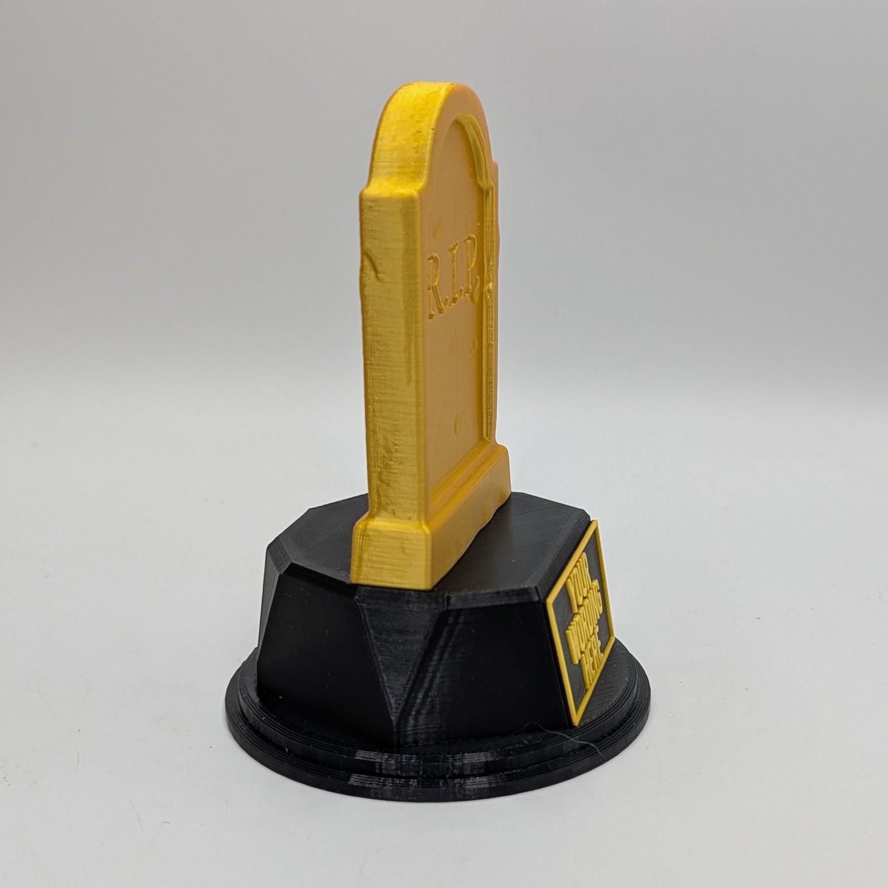 Personalised Headstone Trophy, Custom Trophy Gift, Halloween Lover Trophy, RIP Trophy Award, Headstone Shaped Award, Headstone Joke Award