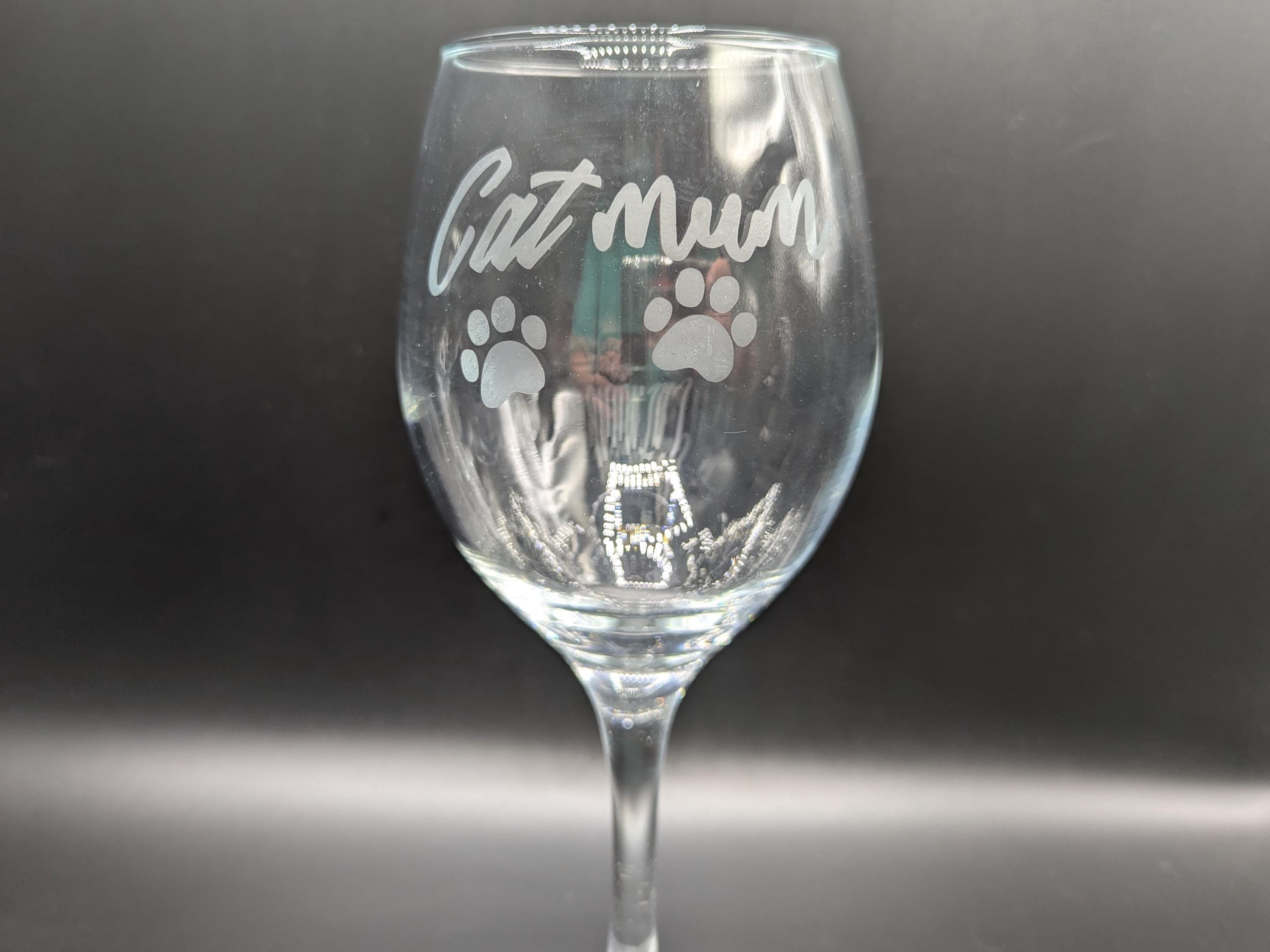 Etched Cat Mum Glass, Cat Mum Gin/Wine/Latte/Prosecco Glass, Mother's Day Gift, Mum  Cat Gift, Cat Mam Glass, Christmas Gift, Cat Mom Glass