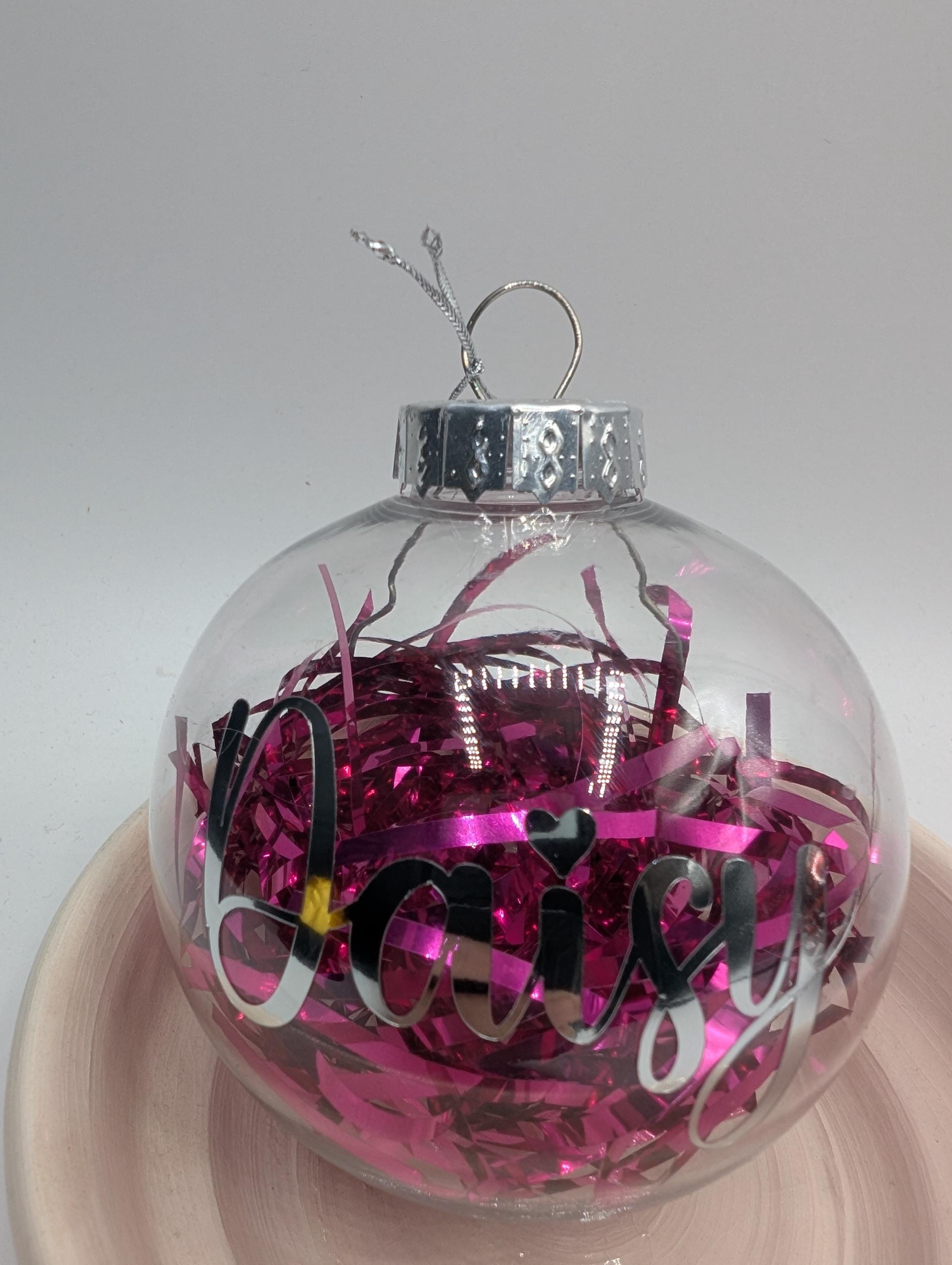 Personalised Tinsel Bauble, First Christmas, Custom Bauble, Memorial Bauble, Tree Custom Decoration, Personalised Christmas Ornament Gift