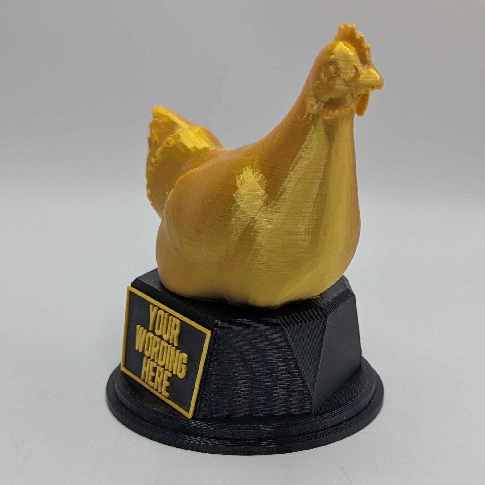 Personalised Chicken Trophy, Farmer Award Trophy, Gift for Chicken Lover, Custom Trophy Gift, Chicken Award Gift, Office Trophy, AnimalLover