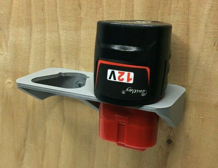 Double / Triple Battery Wall Mount for Milwaukee M12 12v 2ah in red black grey / Battery Wall Mount Milwaukee M12 12v 2ah