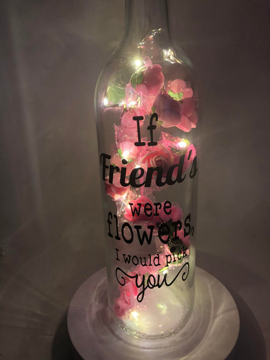 Friendship Light Up Bottle, Best Friend Gift, Friends Roses LED Bottle, Gift for Friend, Friend Keepsake, Friend Birthday, Friend Christmas