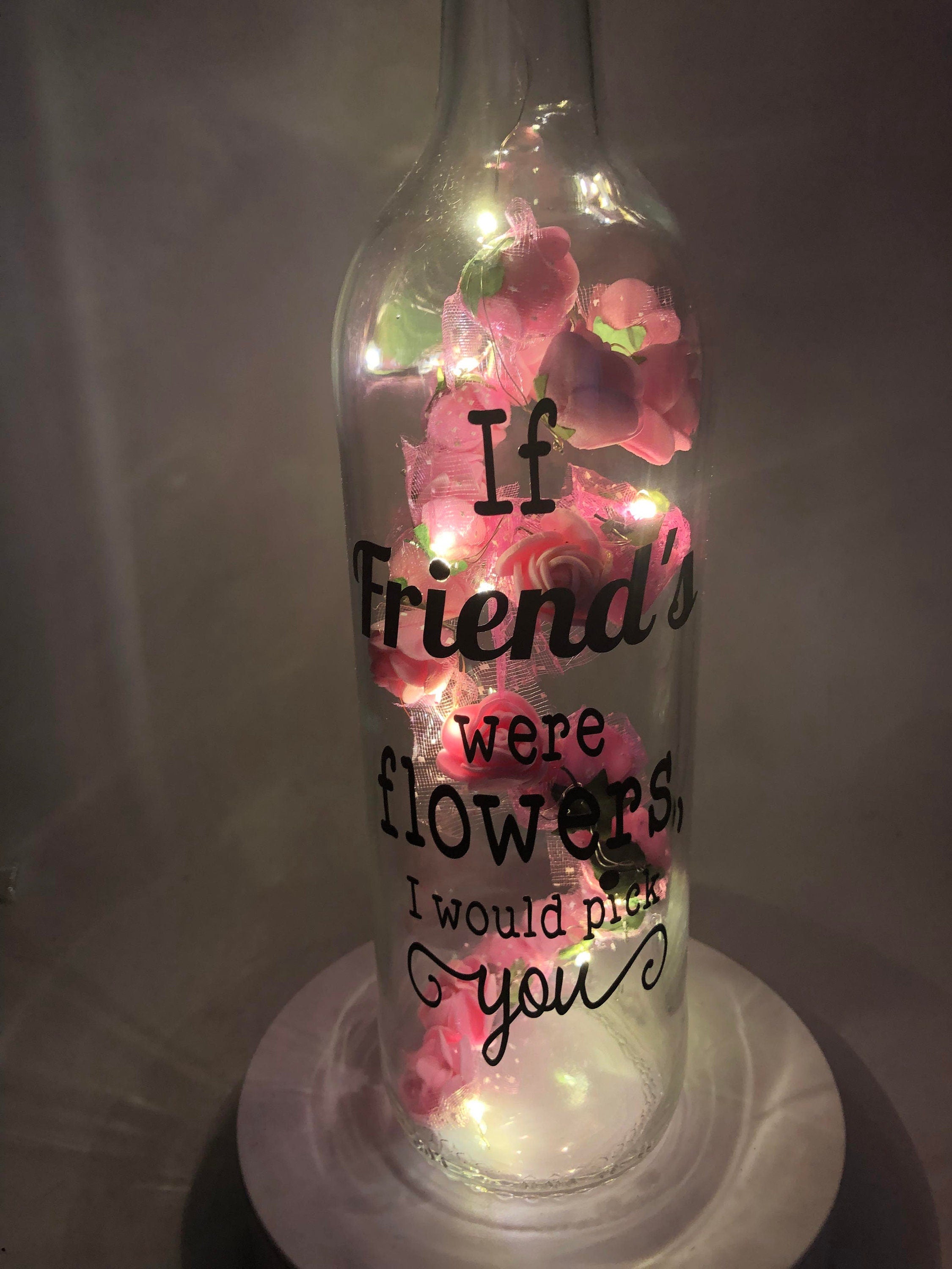 Friendship Light Up Bottle, Best Friend Gift, Friends Roses LED Bottle, Gift for Friend, Friend Keepsake, Friend Birthday, Friend Christmas