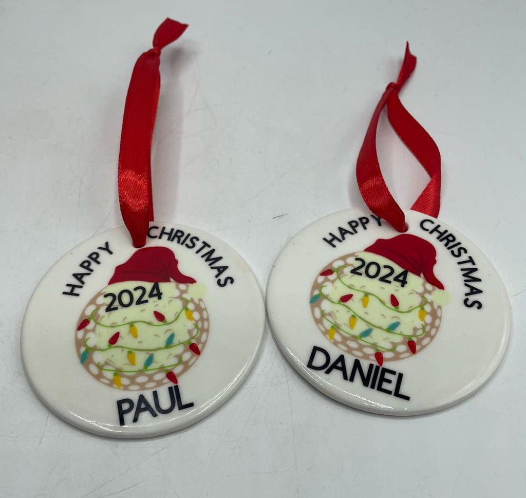 Personalised Ceramic Golf Bauble, Personalised Golf Ornament, Christmas Gift For Golfer, Personalised Gift for Golf Player, Golf Christmas