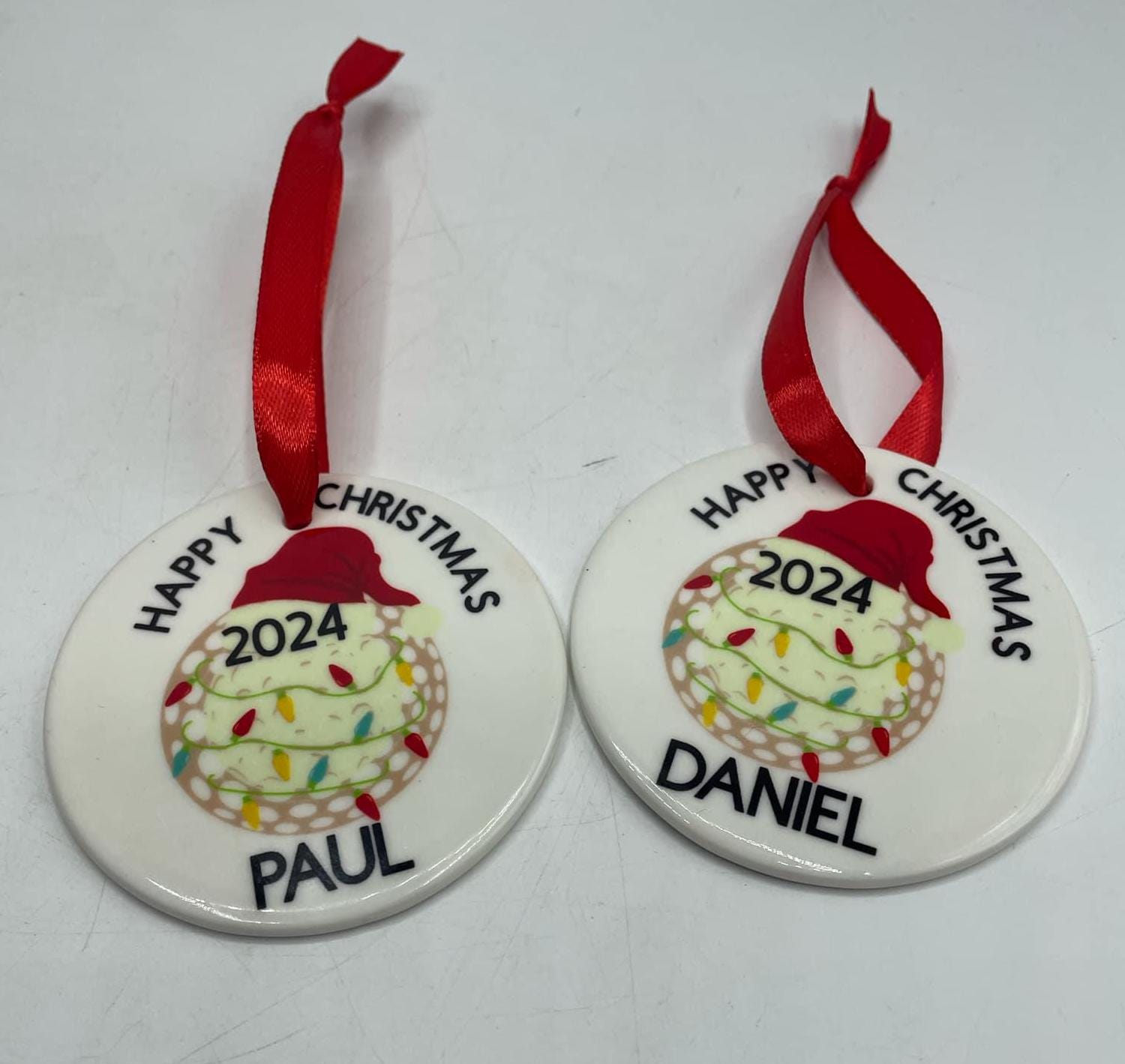 Personalised Ceramic Golf Bauble, Personalised Golf Ornament, Christmas Gift For Golfer, Personalised Gift for Golf Player, Golf Christmas