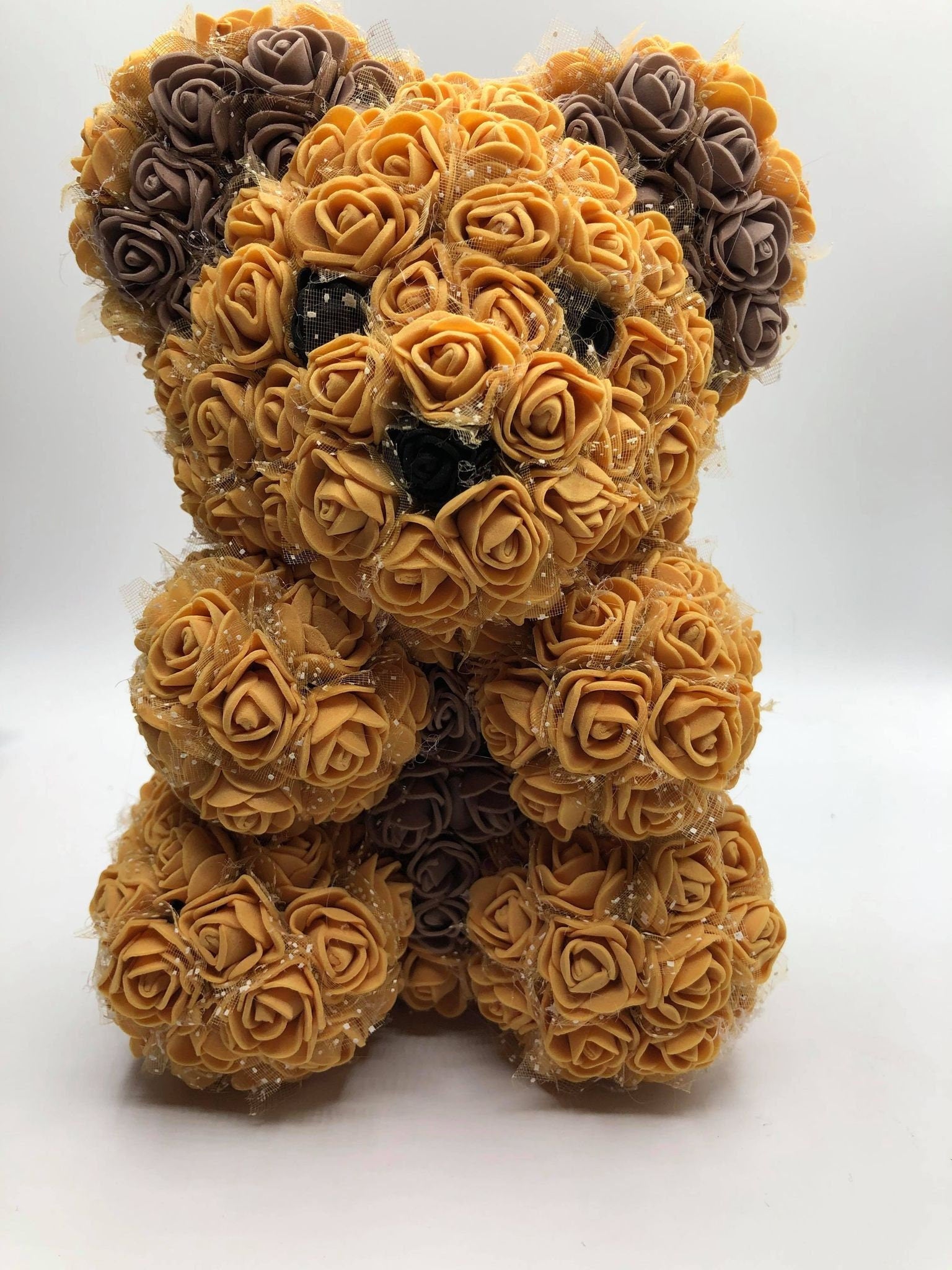 Personalized Handmade Rose Flower Bear, Anniversary Gift