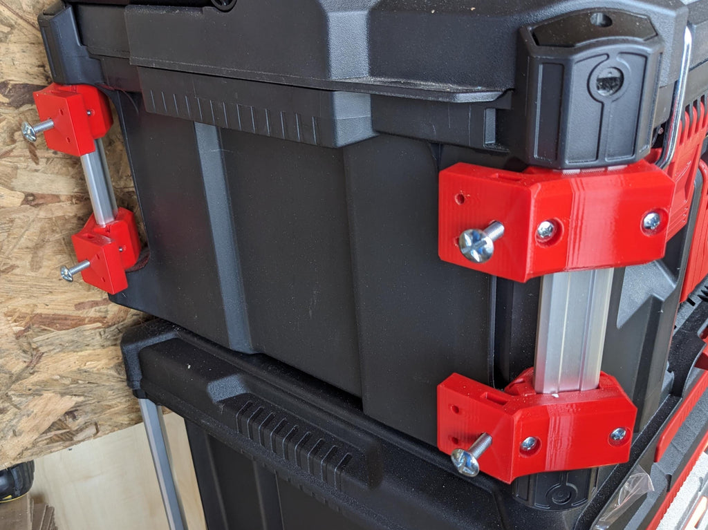 Universal Milwaukee Packout Side / Rear Mounting Corner Rail Set + Hardware Kit / Milwaukee Packout Side / Milwaukee Storage Packout Side